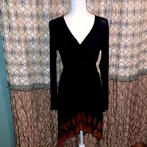 Black knit high low dress